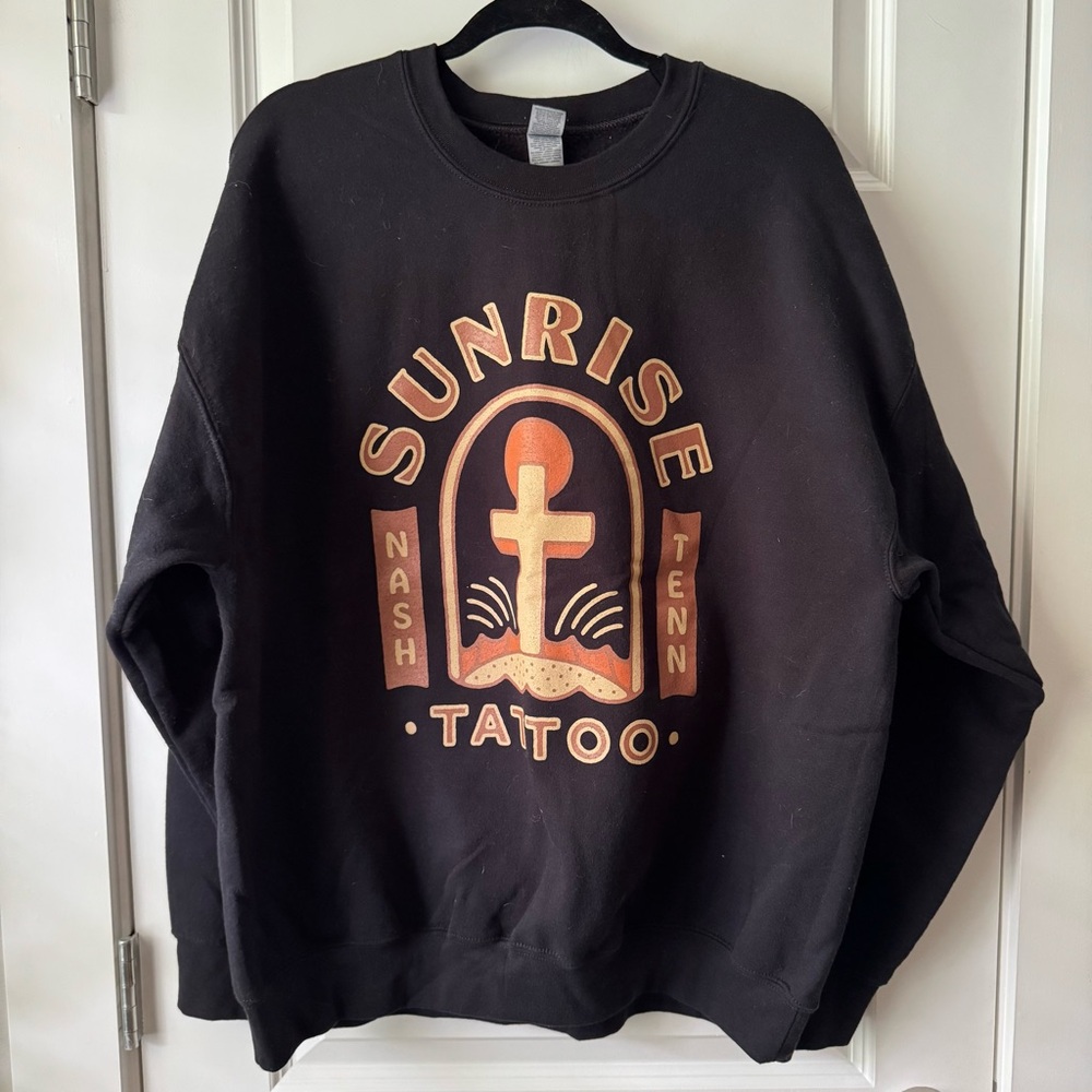 Sunrise Tattoo Black Sweatshirt Nashville Tennessee XL